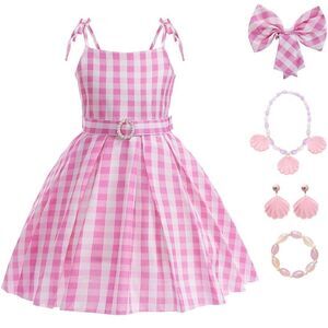 FINAL NEW Pink Costume Dress Girls Movie Cosplay Kids Party Halloween Dress Up